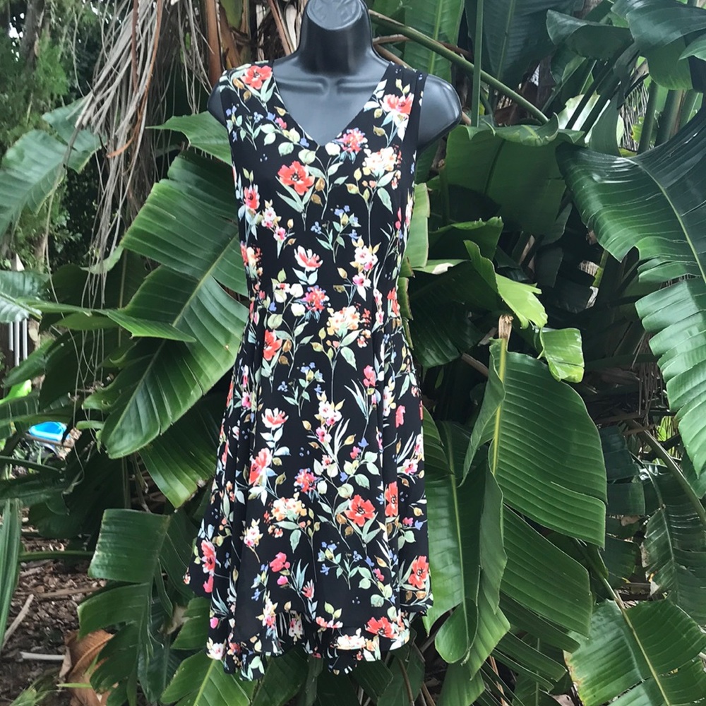Rosen and olive floral dress